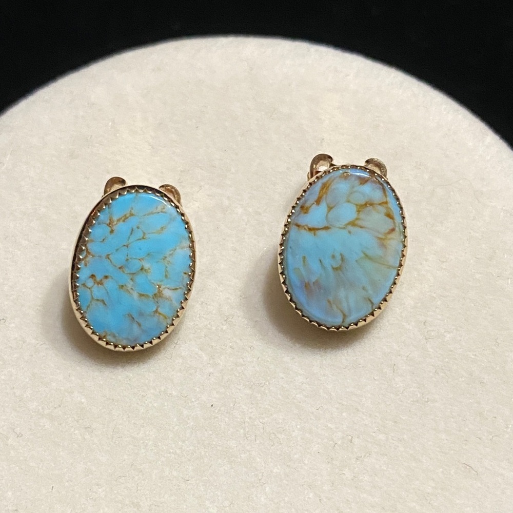 Turquoise Oval Stud Earrings